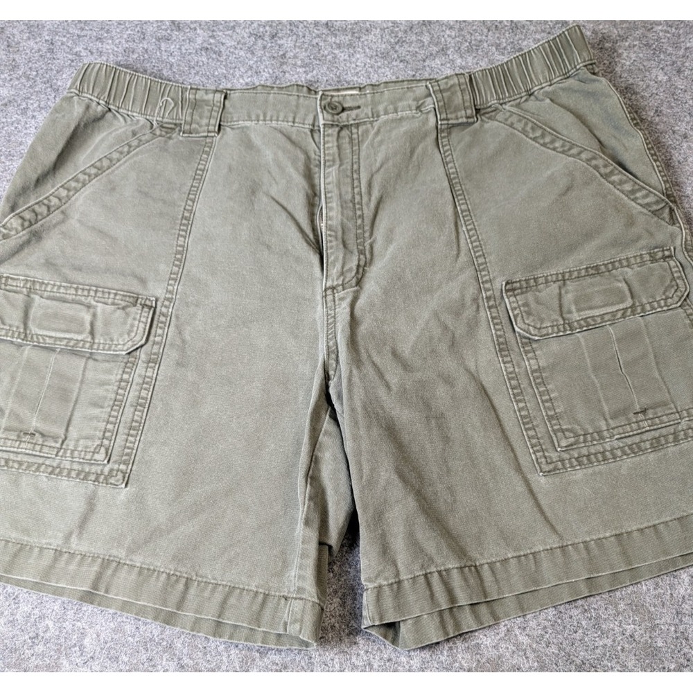 Savane Hiking Cargo Shorts 6 Pocket Green Loden Men's XL Cotton Canvas
